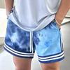 Męskie spodenki do biegania w stylu tie-dye, kolorowe, z hawajskim nadrukiem, spodnie plażowe z kieszeniami, codzienne spodenki sportowe, odzież treningowa
