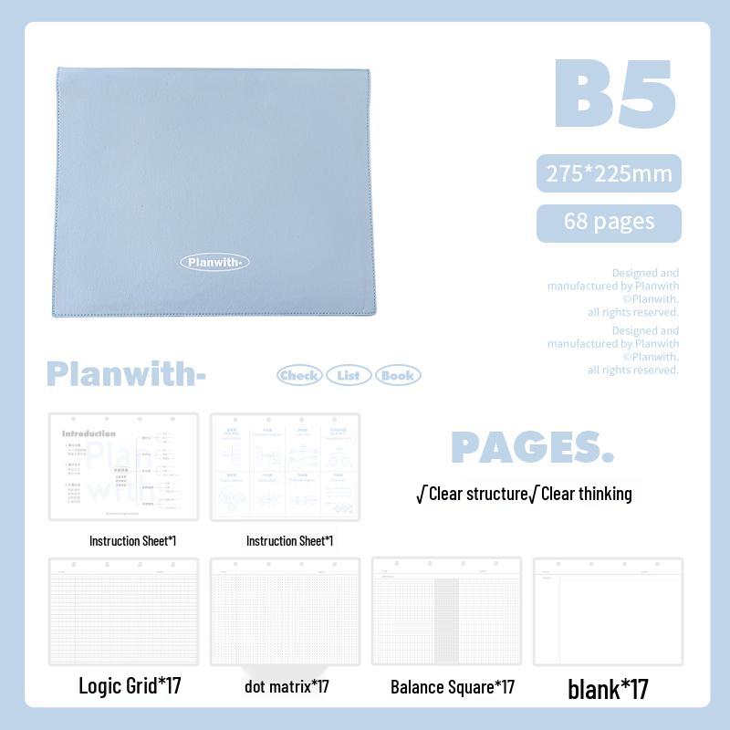 A4 Mind Map Loose-Leaf Binder for Graduate Exams with B5 Refill, Top-Bound Notebook