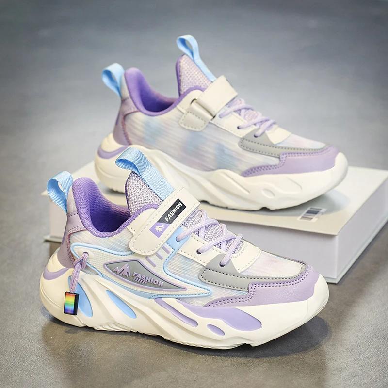 New Kids Girls Sneakers Breathable Mesh Running Shoes Lightweight Soft Sole Sports Shoes for Children School Walking Tennis