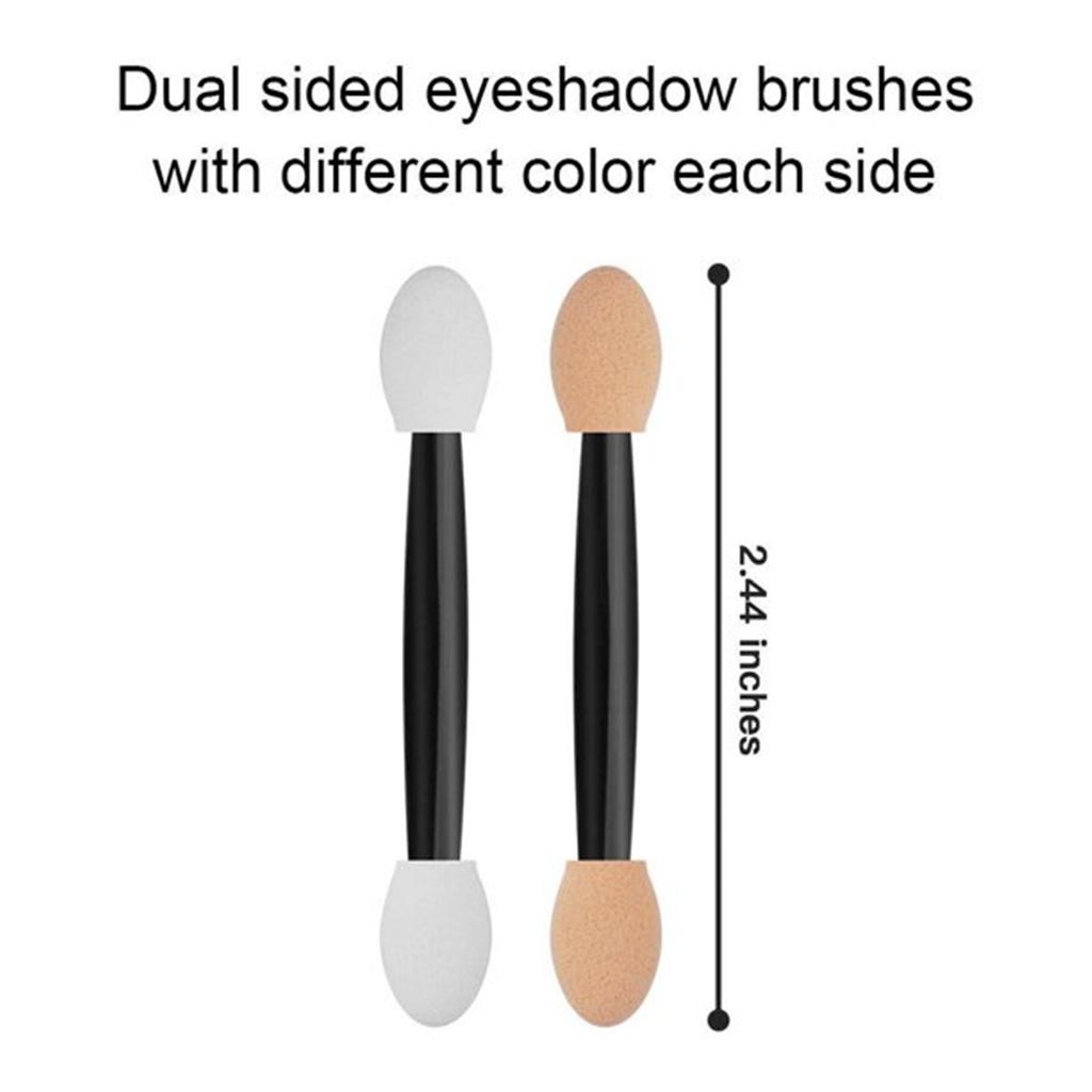 Disposable  Sides Eye Shadow Sponge Applicators With Container, 4 Colors Eyeshadow Brushes Makeup Applicator, 120 Pieces
