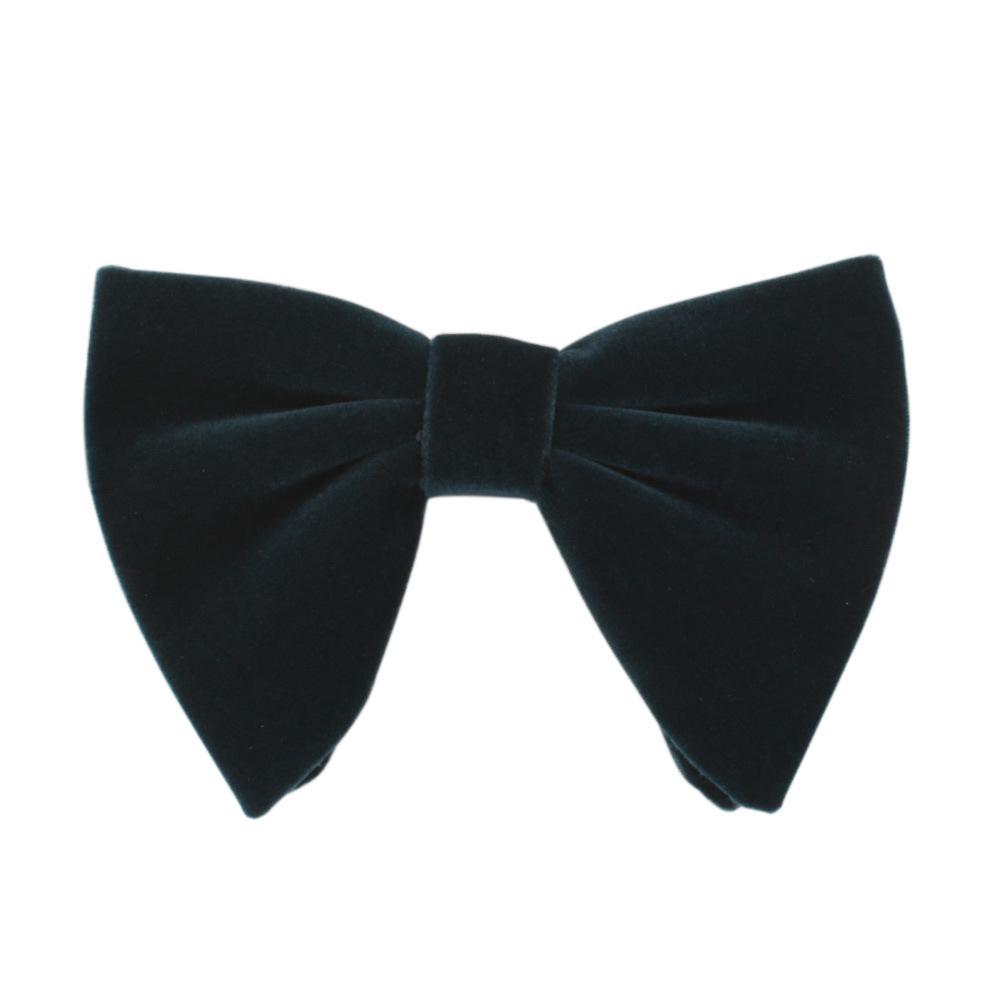 Men's Large Velvet Pre-tied Swallowtail Wingtip Bow Tie - Retro Tuxedo Design