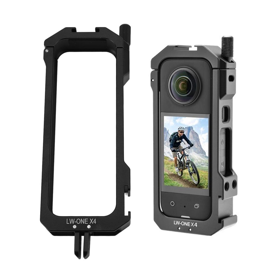 Action Camera Frame Cage Aluminum Alloy Sports Camera Protective Cage with 2 Cold Shoe Mount for ONE