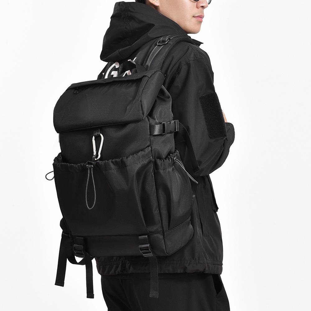 Simple Solid Color Versatile Backpack with Drawstring Design, Casual Travel Backpack for Both Men and Women, Commuting Backpack