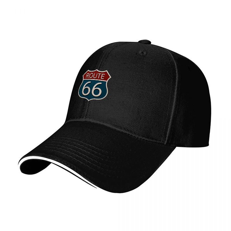 BERRETTO BASEBALL CLASSICO ROUTE NERO CON ICONICO DISEGNO EMBLEMA AUTOSTRADALE PER Unisex E DONNE ACCESSORIO STILE STRADALE