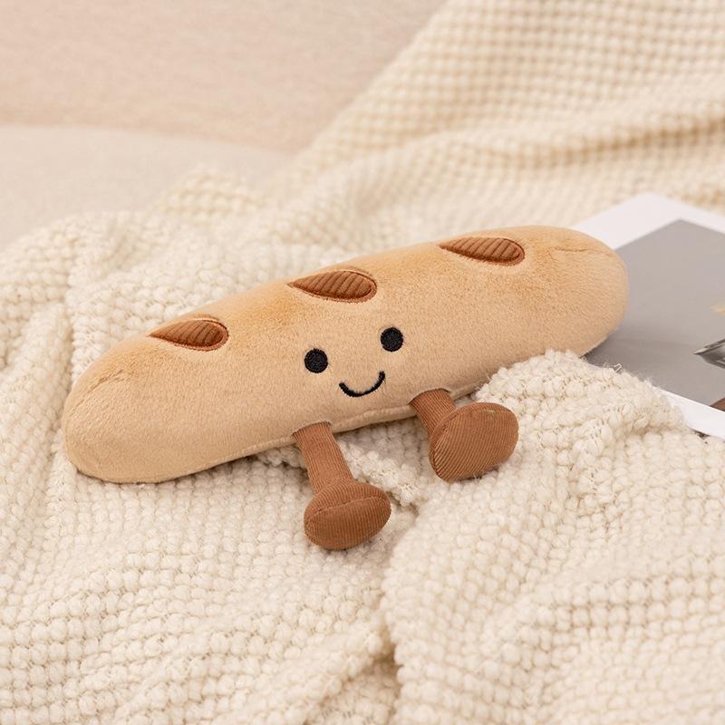 Cute Fun Baguette Alkali Water Knot Doll Plush Toy Croissant Bread Plush Doll Bag Pendant Gift