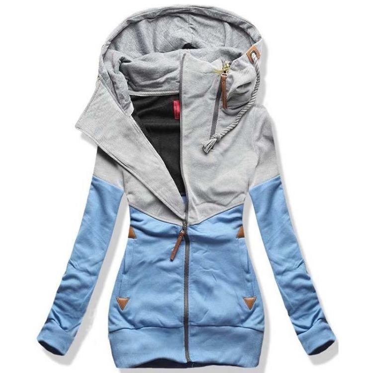 2021 Women Fashion Hooded Zipper Sweatshirt Jacket Coat Pink Blue Winter Autumn Spring Female Hoodies Sweat Polerones