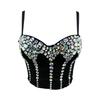 Acrylic Crystal Strapless Tank Top Handmade Performance Costume Women's Camis & Tank Tops