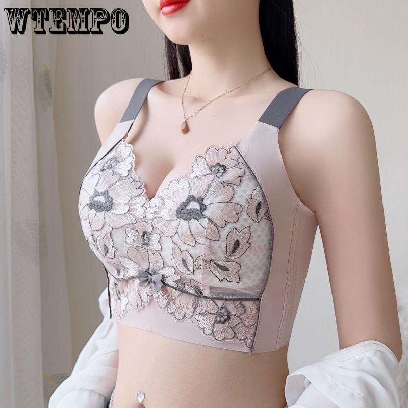 

Thin Bra for Women Anti Sagging Bra for Women No Steel Ring Adjustable Summer Plus Size Bra Gathered Bra 34/75B чорний