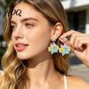Fashionable Holiday Earrings 1 Pair Colorful Acrylic Letter Drop Dangle for Women Glitter Funny First Retro Style Jewelry Day of School Earring,