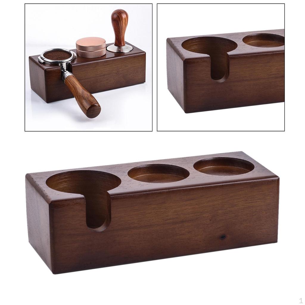 Beech Wood Manual Coffee Tamper Holder Bracket Station Tamping Tool Stand Rustic Barista Tools for ,