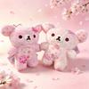 Anniversary Limited Sakura Lazy Bear Cartoon Keychain Peach Pink Sakura Bear Keychain Bag Accessories