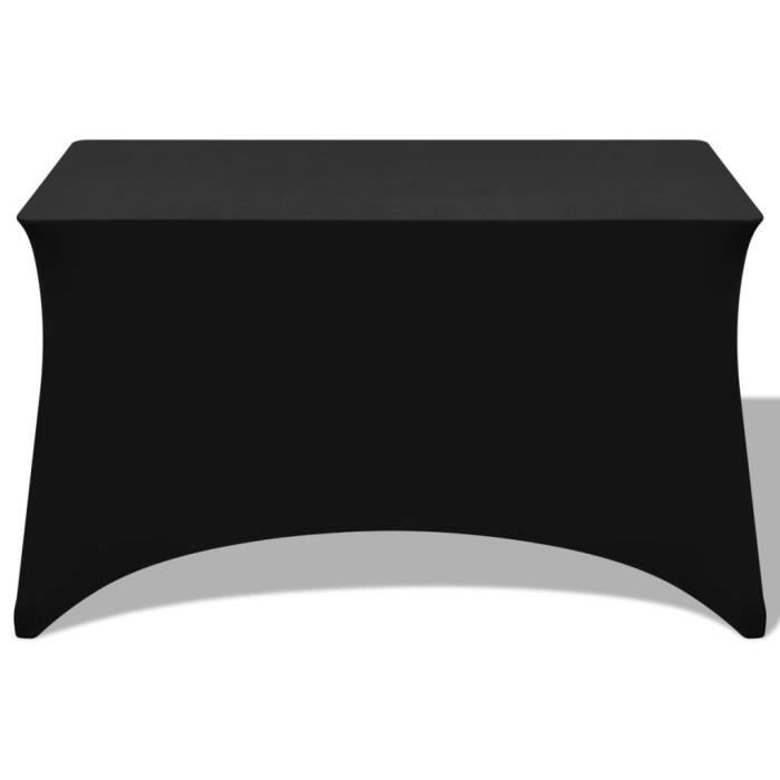 Housses de table - vidaXL - 2 pièces - Noir - 183 x 76 x 74 cm - Synthétique