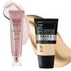 Zestaw Rozświetlający Rose Glow FACESCANADA|Krem Strobe w kolorze różowego złota (30 ml) + Absolute Ivory Całodzienny Pełne Krycie Nawilżający Matowy Mini Podkład (18 ml)|Zestaw do makijażu dla kobiet (Współ