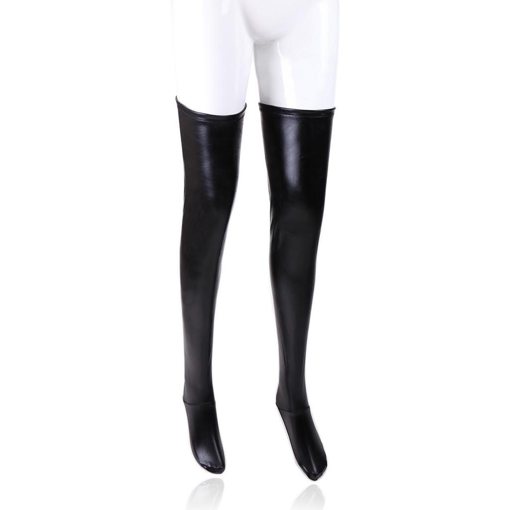 Elastic Patent Leather Stockings for Couples - Women's Flirty SM Bondage Wear