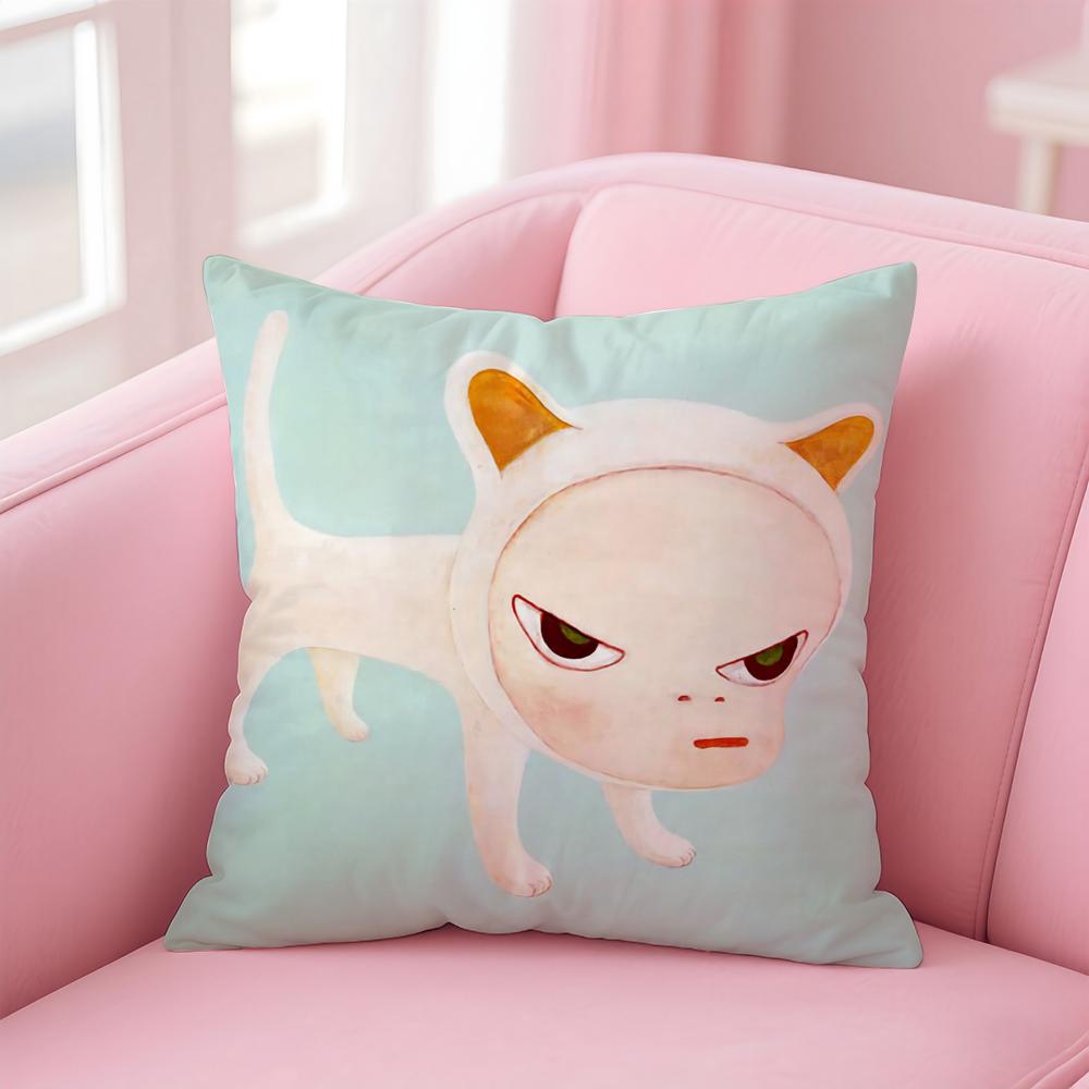 artist cute YYoshitomo NNara Cushion Cover Pillow Case Soft Friendly Fabric  Concealed Zipper