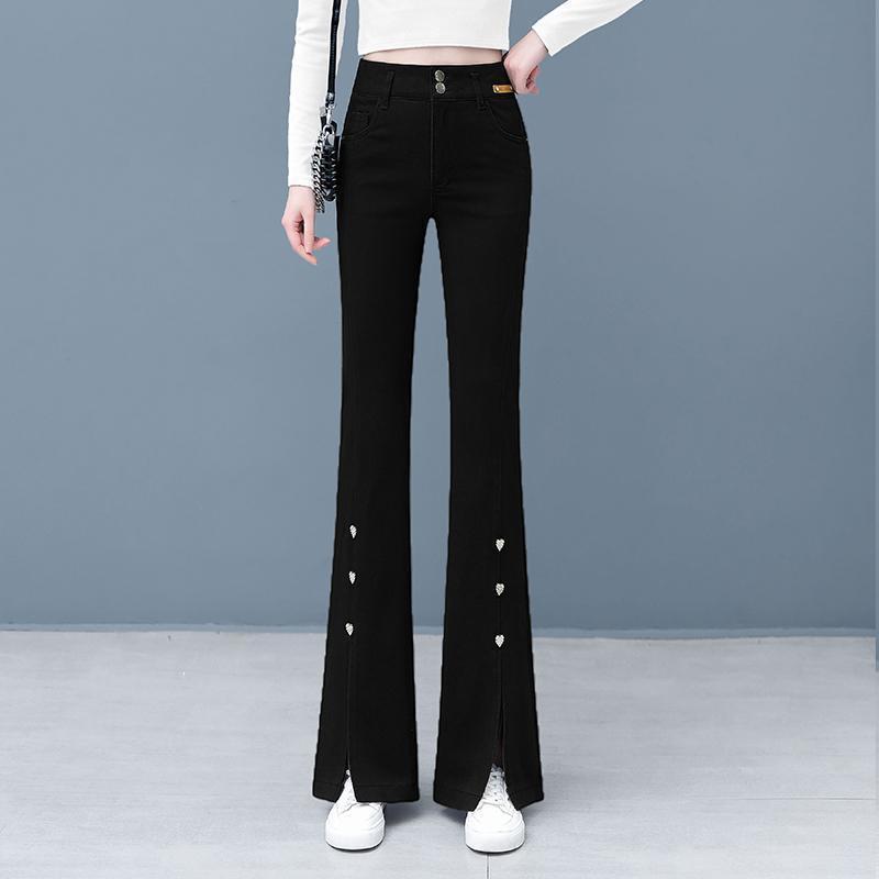 

Расклешенные джинсы микро-клёш для женщин, весенние новинки, облегающие джинсы с высокой посадкой XL