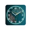 New Chinese Style Blue and Green Two-color Ginkgo Leaf Square Ginkgo Leaf Wall Clock