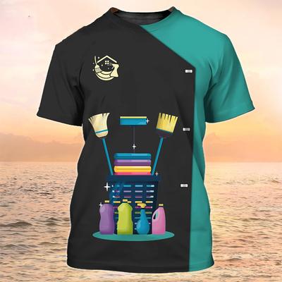 Instrumente noi de curățare Tricou cu imprimeu 3d Femeie Bărbați Uniforme pentru curățenia casei Îmbrăcăminte de lucru Tricouri Harajuku Tricou Topuri Îmbrăcăminte supradimensionată 5xl