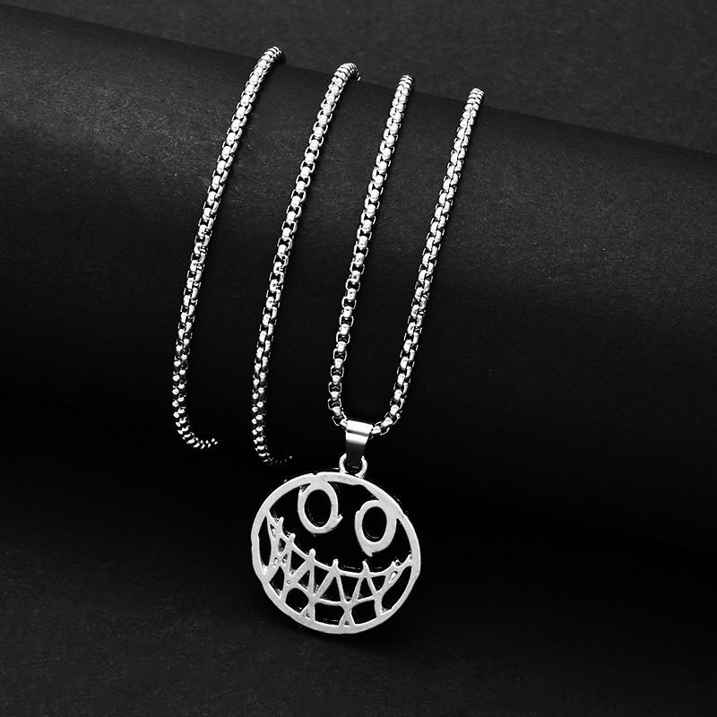 European and American Personalized Hip-hop Titanium Steel Necklace Men, Trendy Brand Simple Pendant Long Sweater Chain Accessories Women