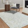 Tapis salon en cuirs recyclés blanc argenté 160x230