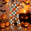 Women Two Piece Halloween Print Outfit Short Sleeve Top and Cropped Pants Casual Sportswear Set for Daily Wear