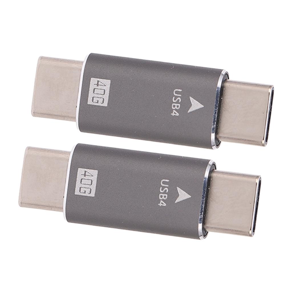 2Pcs USB C Male to Male Adapter 8K 40Gbps 100W Fast Charging Alloy Compact Mini USB C Adapter Connector for PCs