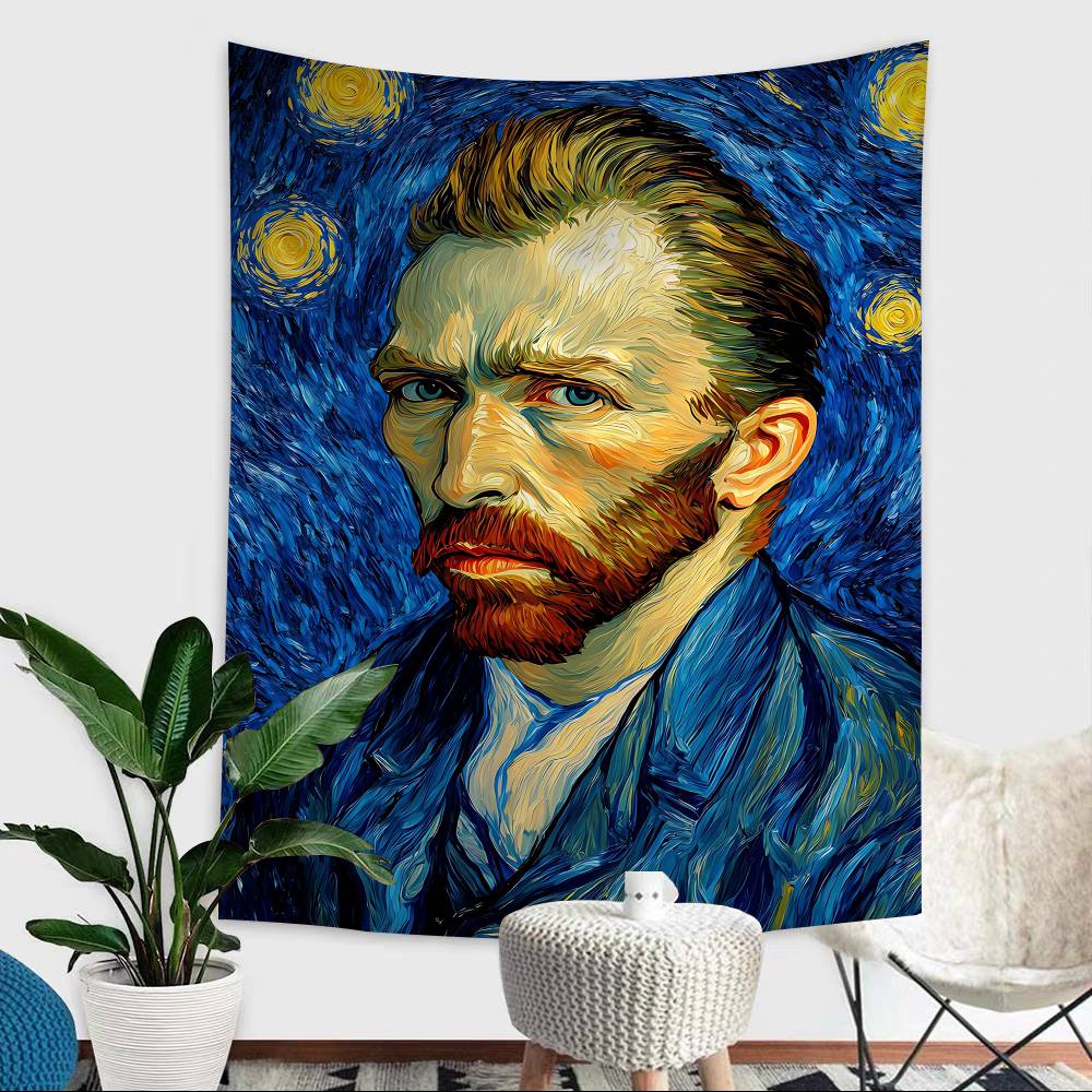 Post Impressionist Painters V-Van Gogh Printed Large Wall Tapestry Indian Buddha Wall Decoration Bohemian Hippie Wall Art Decor