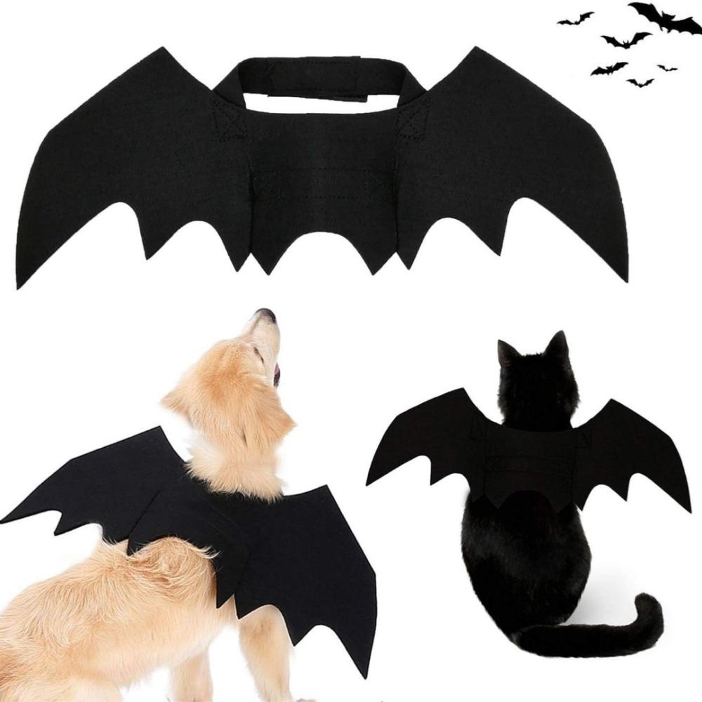 Pet Bat Wings Felt Straps Magic Tape Self-adhesive Clothing for Small Cat Dogs Transformation Parties Halloween Funny Costumes