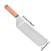 Stainless Steel Square Head Steak Cooking Spatula Wood Handle Pizza Shovel Pancake Beef Turner Scraper BBQ Utensils for Kitchen