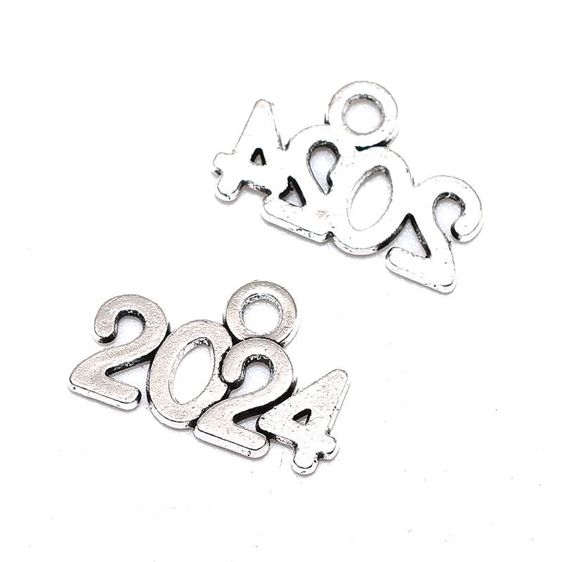 Digital Zinc Alloy Pendant Retro Charm - 14x9mm DIY Jewelry Accessories (2025 & 2026)