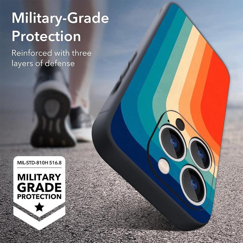 Magnetic For Magsafe Case For iPhone 17 Pro Max Colorful Stripes Print Soft Silicone Phone Back Cover For iPhone 16 15 14 13 Pro Max 16e 17e