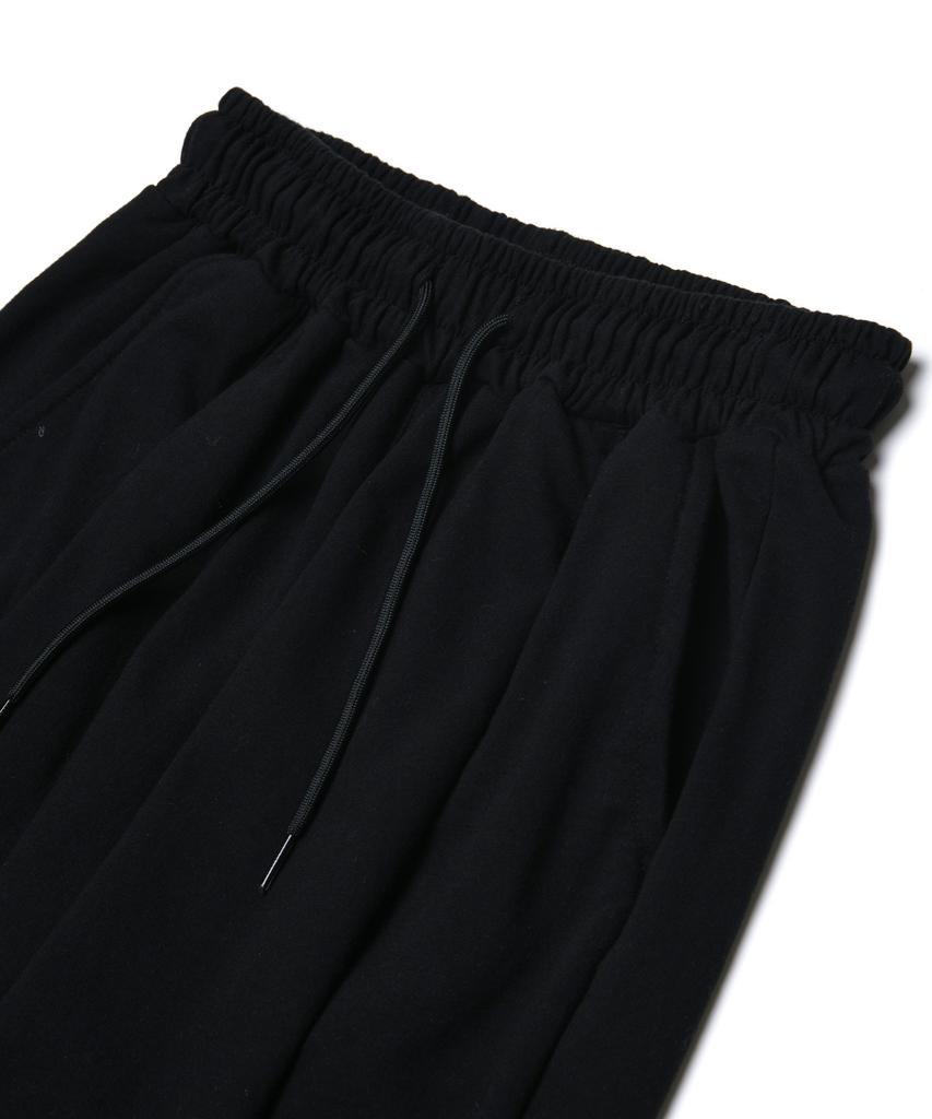 ANNOT Cutoff Wide Half Sweatpants Black