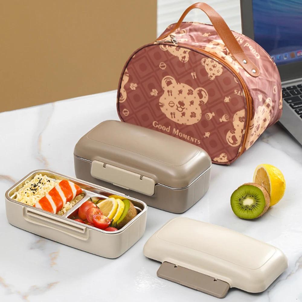 Auslaufsichere Thermo-Lunchbox aus 304 Edelstahl, Isolierung für die Mikrowelle, tragbar, multifunktional, hermetisch, Bento-Boxen, Lebensmittelbehälter