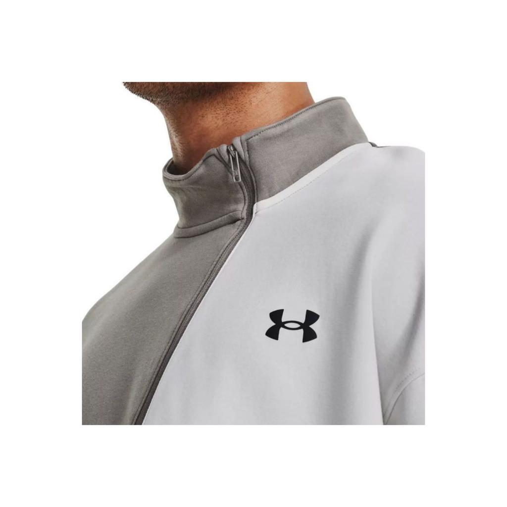 Under Armour Unstoppable Color Blocked Stand Collar Sports Hoodie Men hoodies Light-Gray 1379813-294