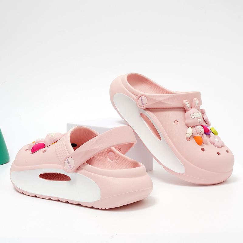 

Летний мультяшный детский для девочек средних и маленьких детей милый сумка голова крутые тапочки пляжная обувь мальчики 34/35 розовый