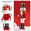 30CM Christmas Nutcracker solid wood wrapped fabric new unique handicraft decorative red  soldier  figure decorative statue gift