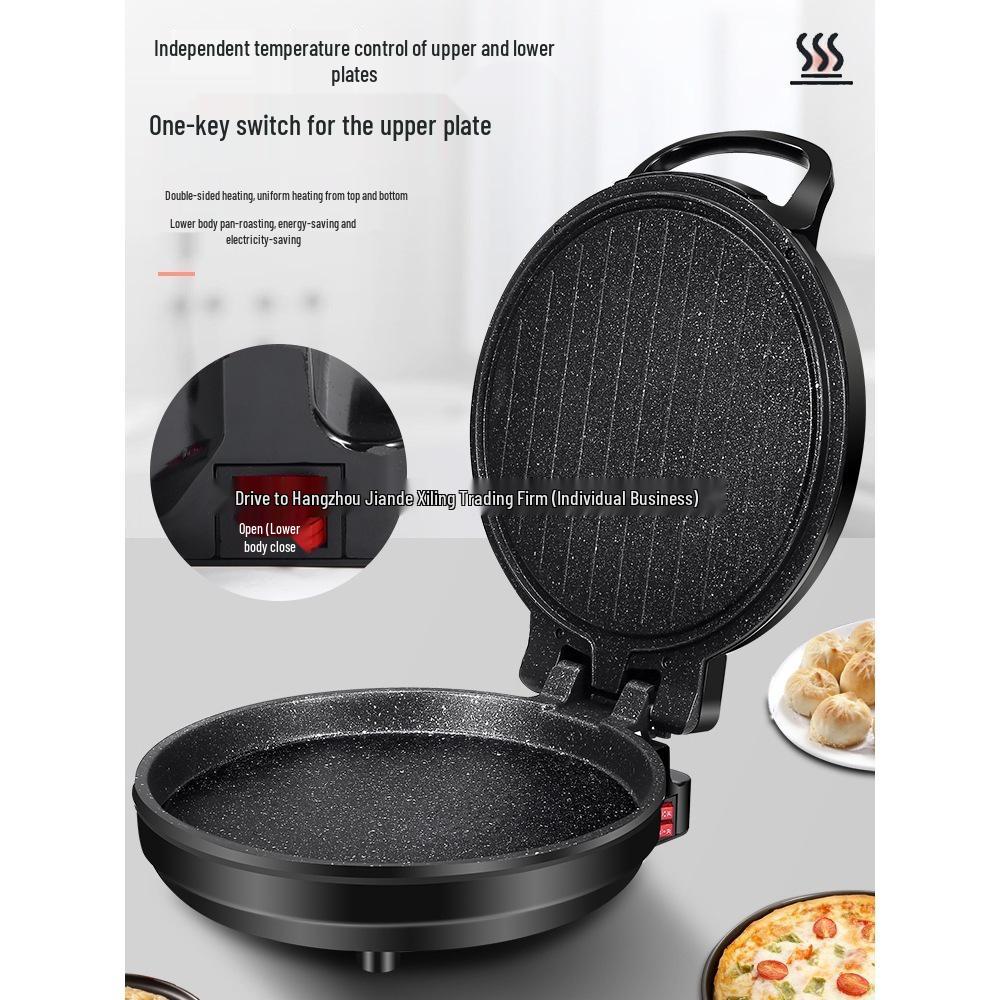 Household Electric Non-stick Pancake Maker with Auto Power-off and Double-Sided Heating for Thin Pancakes, Frying, and Grilling