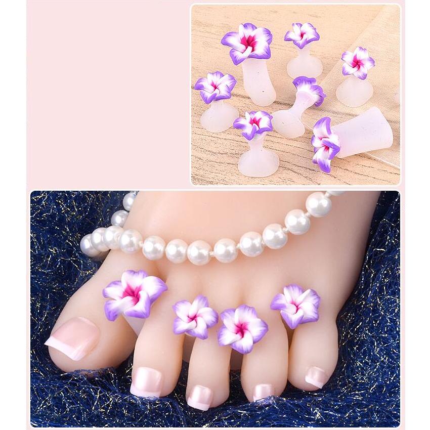 

8 шт./упак. мягкий силиконовый разделитель пальцев ног инструмент для дизайна ногтей Дейзи Стразы в форме сердца