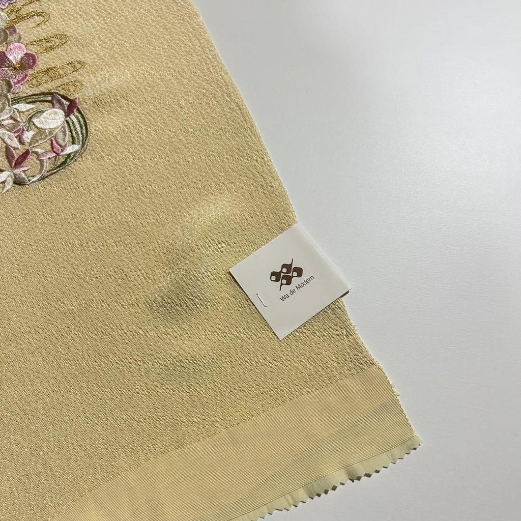 Used Final Price Reduction - Limited To 20 Items - New - Made In Japan - Silk - Chirimen Fabric - Embroidery - Obiage 985