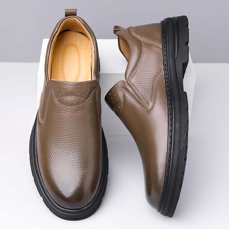 Autumn Winter Keep Warm Cotton Shoes for Business Designer Lace Leather Shoes Male Solid Color Fashion Casual Shoes Man