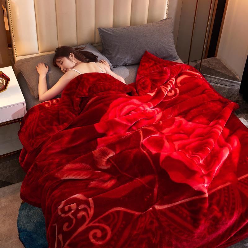 Double Layer Raschel Winter Blanket – Thick, Warm, and Perfect for Weddings or Naps