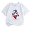 Kids Boys Girls 100% Cotton Crew Neck Short Sleeve T-Shirt, Cute Cartoon Superhero Printed Casual Breathable Summer Tops for Children Daily Wear