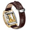 Reloj Mecánico Automático Transparente Hombre Steampunk Esqueleto Engranaje de Lujo Cuerda Automática Cuero Relojes de Hombre Montre Homme