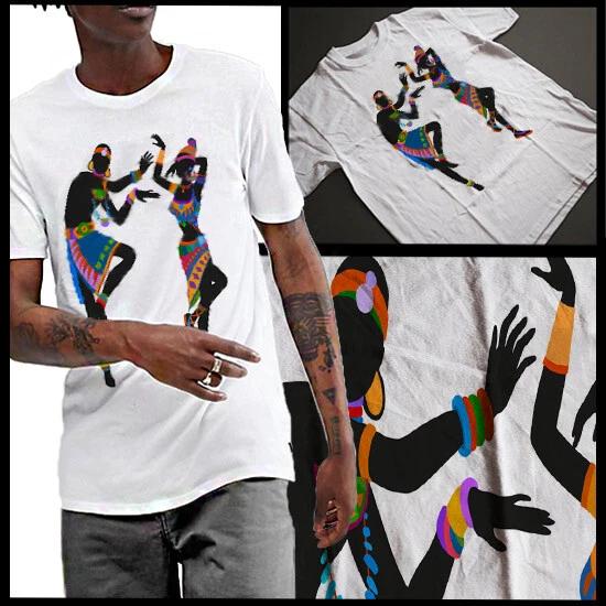 

African Festival Dancing T-Shirt Africa Tribal And Cultural Folk Dance Cotton 4XL