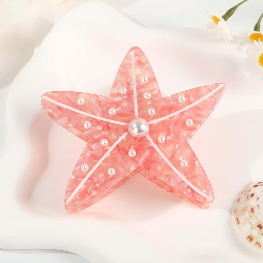 Contrast Color Conch Shark Clip Starfish Acetic Acid Hair Claw Fish Hair Claw  Ponytail Holder