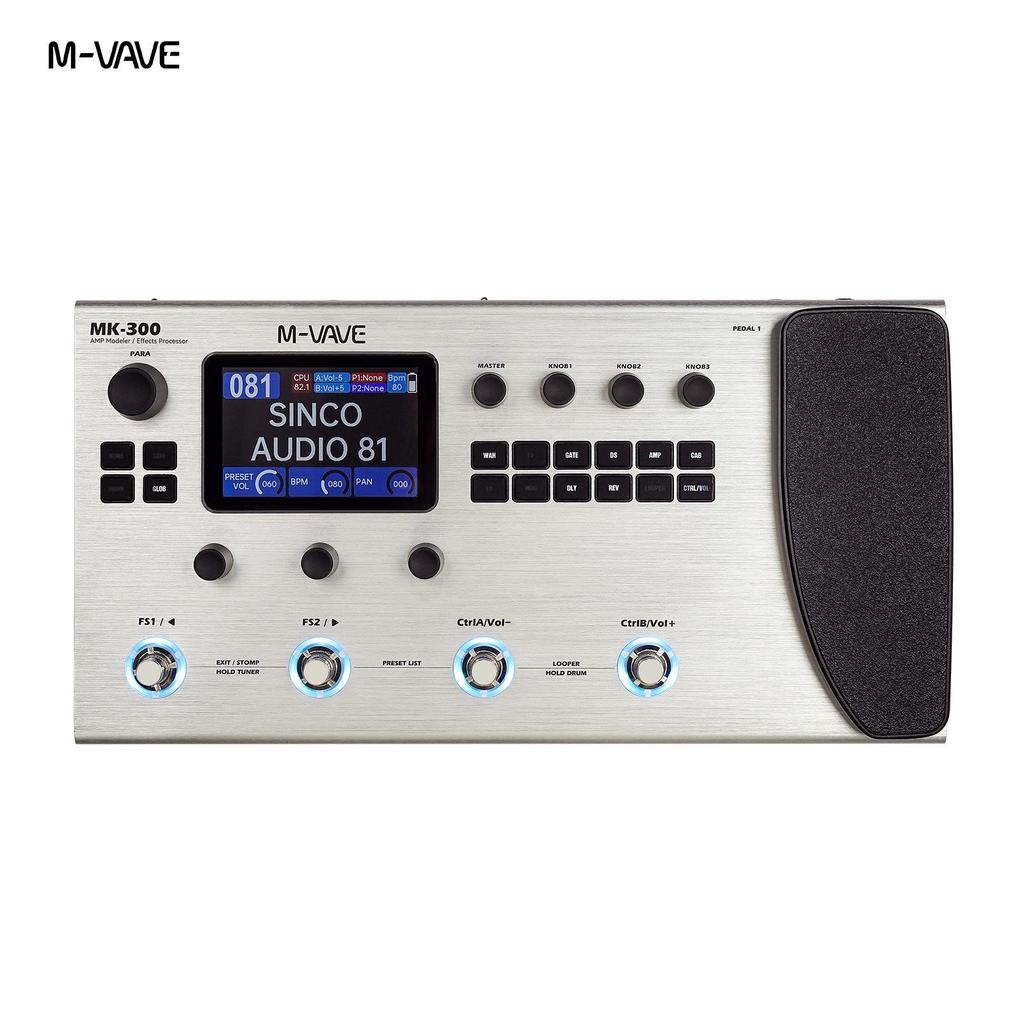 M-VAVE MK-300 Multi-Effects Pedal with Drum Machine & Volume Control for Guitar/Bass