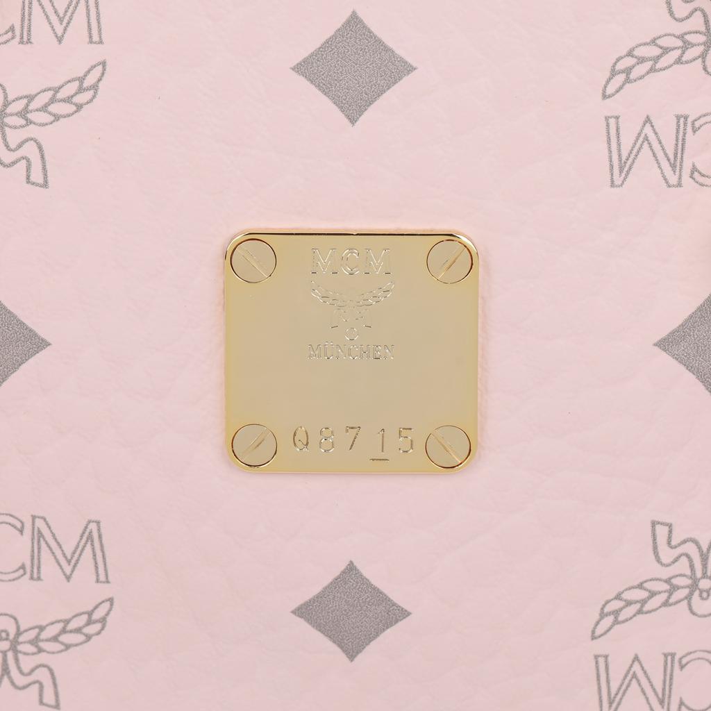 MCM Toni Logo Print Basket Shoulder Crossbody Bag Mini Women Handbag Light-Mist-Pink MWPFSMT03QH001