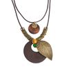 Vintage Zen Long Feathers Geometric Necklace Women'S Style Multi-Layer Stacked Sweater Chain Accessories