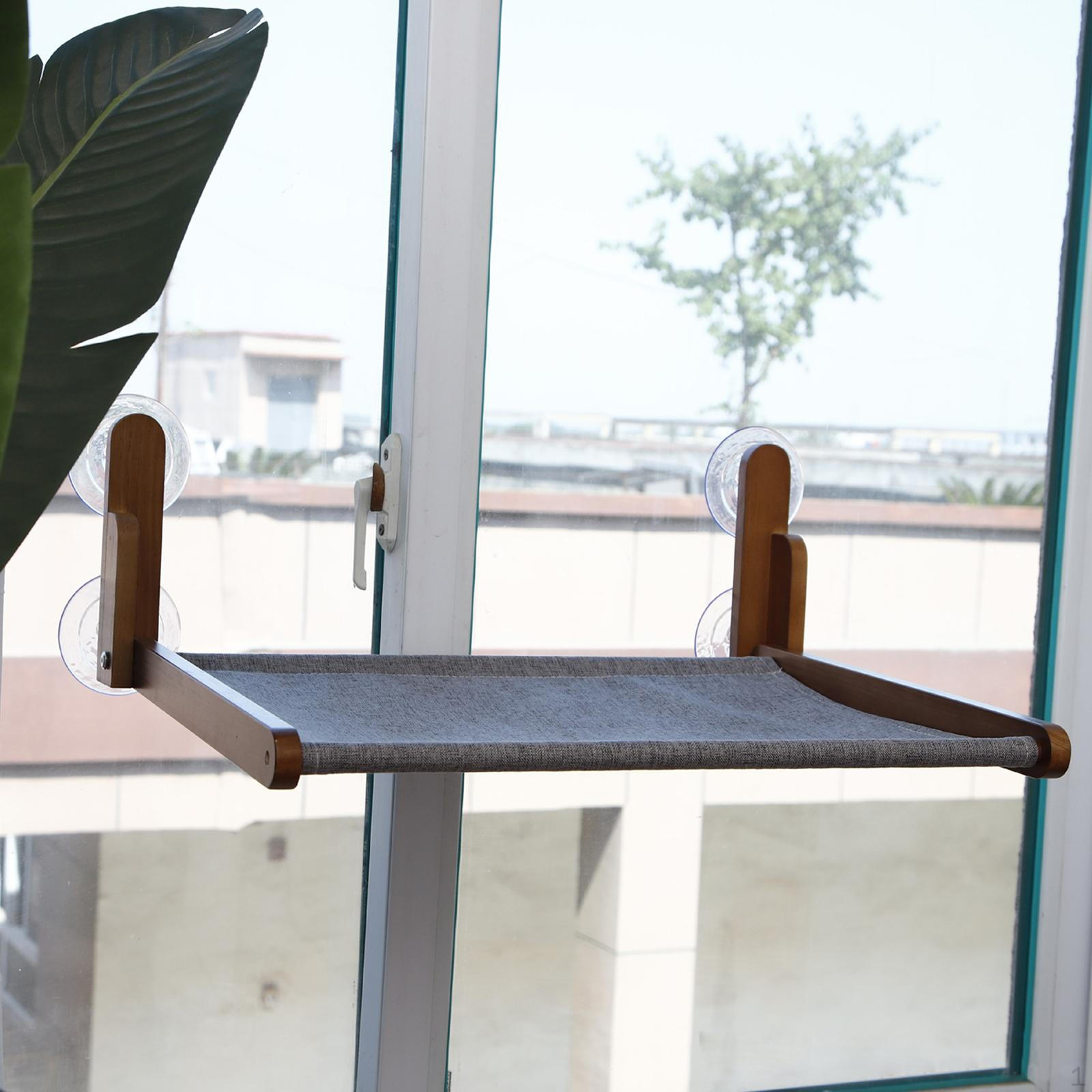 Cat Window Hammock Shelves Foldable Storage Wooden Frame Bed Perch for