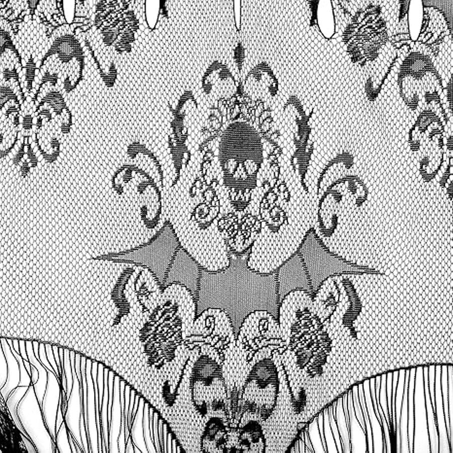 

Кружевная бахрома Череп Хэллоуин Дверная занавеска для внутреннего и наружного украшения Black 96.5x101.6 cm чёрный